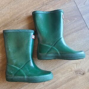 HUNTER Rain boots toddler kid size 11/12 US  10 UK hunter green